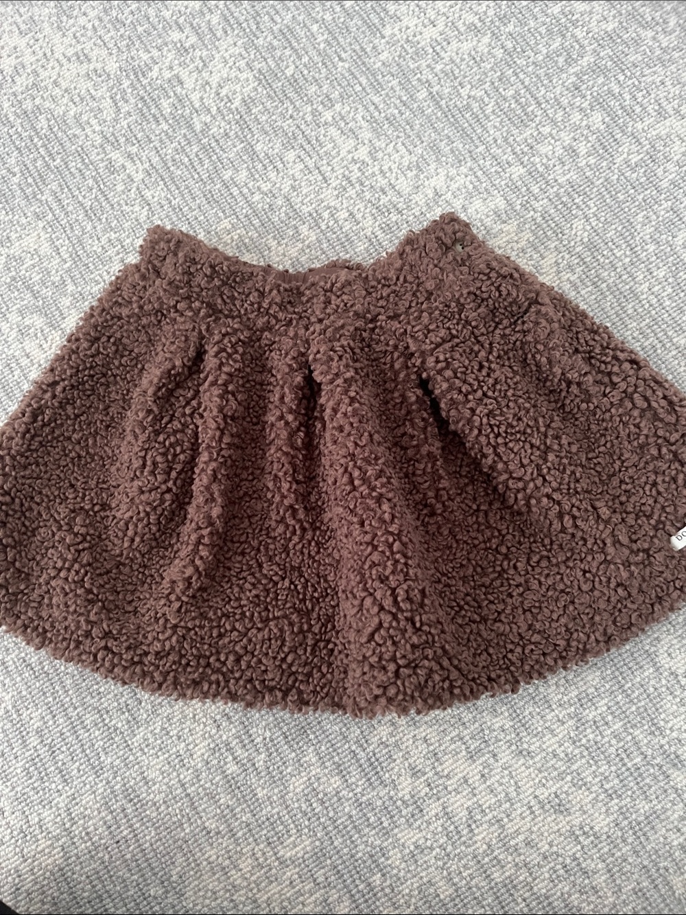 Plush Chocolate Sherpa Skirt for Kids